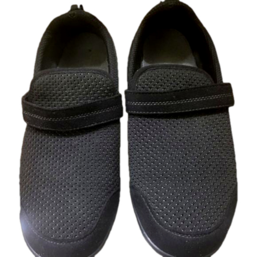 Breathable Perforated Slip-On Flats for Women in Black - Picture 1 of 12